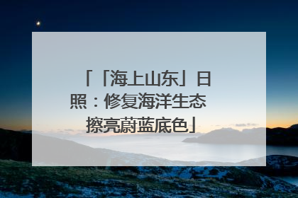 「海上山东」日照：修复海洋生态 擦亮蔚蓝底色