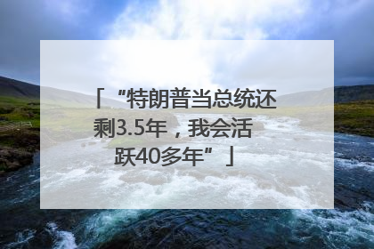 “特朗普当总统还剩3.5年，我会活跃40多年”