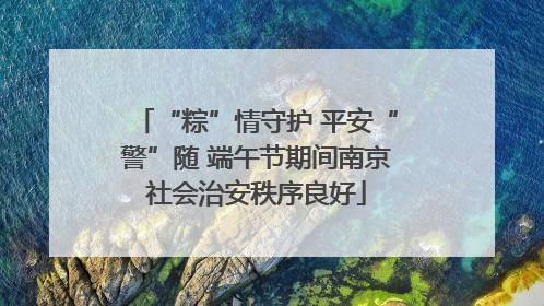“粽”情守护 平安“警”随 端午节期间南京社会治安秩序良好