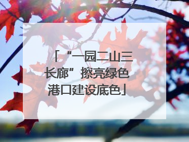 “一园二山三长廊”擦亮绿色港口建设底色