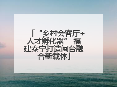 “乡村会客厅+人才孵化器” 福建泰宁打造闽台融合新载体
