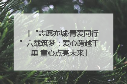 “志愿亦城·青爱同行”六载筑梦：爱心跨越千里 童心点亮未来