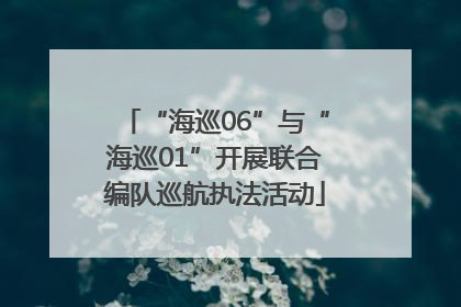 “海巡06”与“海巡01”开展联合编队巡航执法活动