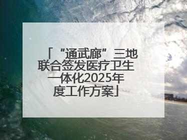 “通武廊”三地联合签发医疗卫生一体化2025年度工作方案