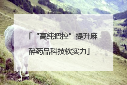 “高纯把控”提升麻醉药品科技软实力