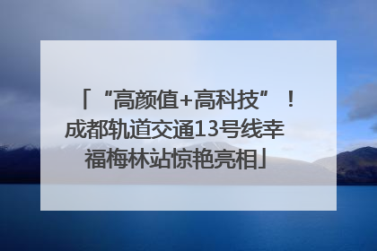 “高颜值+高科技”！成都轨道交通13号线幸福梅林站惊艳亮相