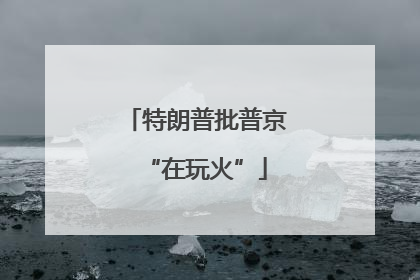 特朗普批普京“在玩火”