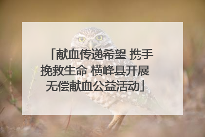 献血传递希望 携手挽救生命 横峰县开展无偿献血公益活动