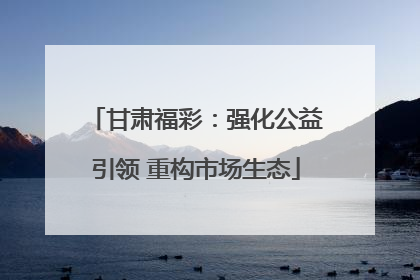 甘肃福彩：强化公益引领 重构市场生态