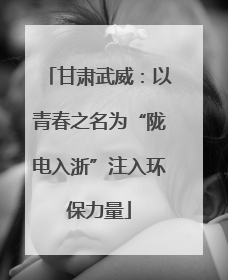 甘肃武威：以青春之名为“陇电入浙”注入环保力量