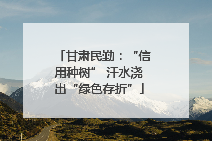 甘肃民勤：“信用种树” 汗水浇出“绿色存折”