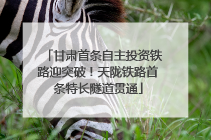 甘肃首条自主投资铁路迎突破！天陇铁路首条特长隧道贯通