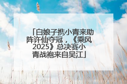 白娘子携小青来助阵许仙夺冠，《乘风2025》总决赛小青战袍来自吴江