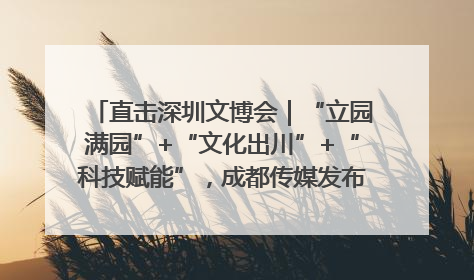 直击深圳文博会｜“立园满园”+“文化出川”+“科技赋能”，成都传媒发布三大文创领域合作清单