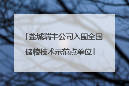 盐城瑞丰公司入围全国储粮技术示范点单位