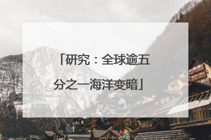 研究：全球逾五分之一海洋变暗