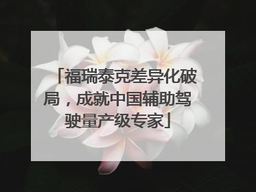 福瑞泰克差异化破局，成就中国辅助驾驶量产级专家