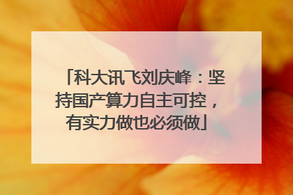 科大讯飞刘庆峰：坚持国产算力自主可控，有实力做也必须做