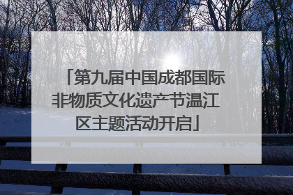 第九届中国成都国际非物质文化遗产节温江区主题活动开启