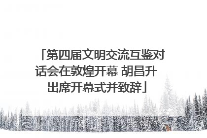 第四届文明交流互鉴对话会在敦煌开幕 胡昌升出席开幕式并致辞