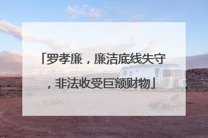 罗孝廉，廉洁底线失守，非法收受巨额财物