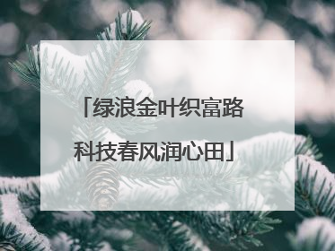 绿浪金叶织富路 科技春风润心田