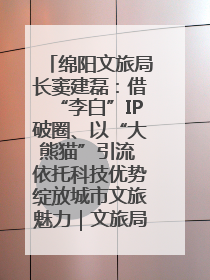 绵阳文旅局长窦建磊：借“李白”IP破圈、以“大熊猫”引流 依托科技优势绽放城市文旅魅力｜文旅局长说