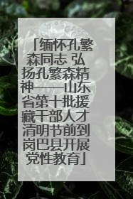 缅怀孔繁森同志 弘扬孔繁森精神——山东省第十批援藏干部人才清明节前到岗巴县开展党性教育