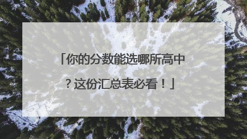 你的分数能选哪所高中？这份汇总表必看！