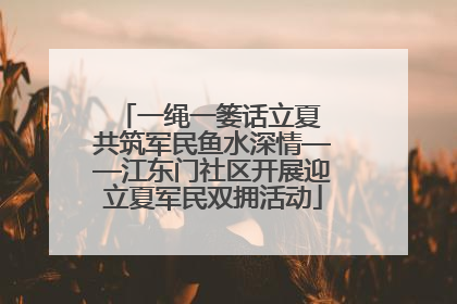 一绳一篓话立夏 共筑军民鱼水深情——江东门社区开展迎立夏军民双拥活动
