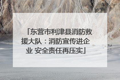 东营市利津县消防救援大队：消防宣传进企业 安全责任再压实