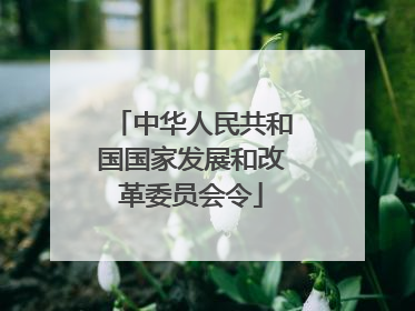 中华人民共和国国家发展和改革委员会令