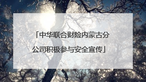 中华联合财险内蒙古分公司积极参与安全宣传