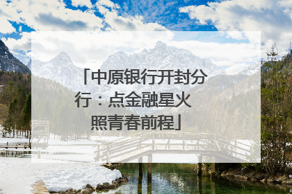 中原银行开封分行：点金融星火 照青春前程