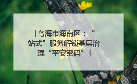 乌海市海南区：“一站式”服务解锁基层治理“平安密码”