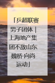 乒超联赛男子团体｜上海地产集团不敌山东魏桥·向尚运动