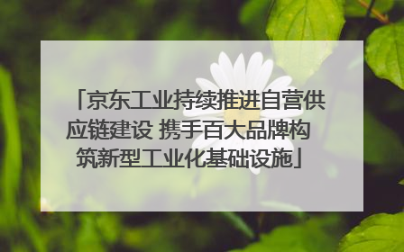 京东工业持续推进自营供应链建设 携手百大品牌构筑新型工业化基础设施