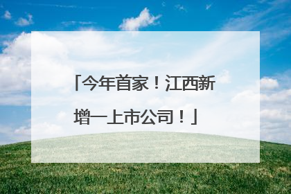 今年首家！江西新增一上市公司！