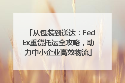 从包装到送达：FedEx重货托运全攻略，助力中小企业高效物流