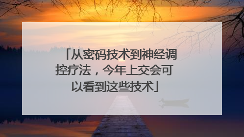 从密码技术到神经调控疗法，今年上交会可以看到这些技术