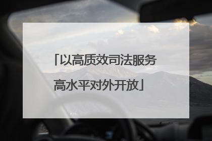 以高质效司法服务高水平对外开放
