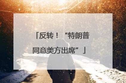 反转！“特朗普同意美方出席”