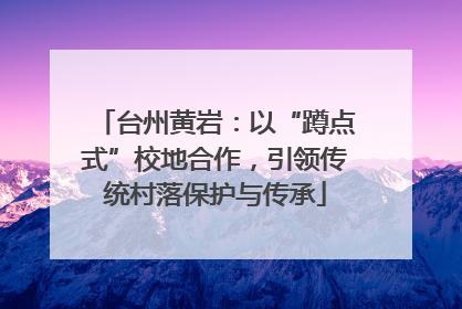台州黄岩：以“蹲点式”校地合作，引领传统村落保护与传承