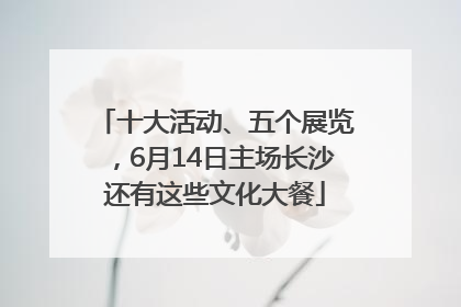 十大活动、五个展览，6月14日主场长沙还有这些文化大餐