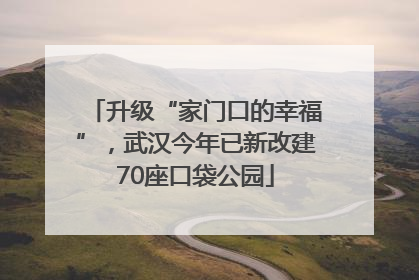 升级“家门口的幸福”，武汉今年已新改建70座口袋公园