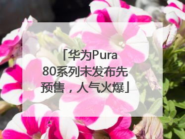 华为Pura 80系列未发布先预售，人气火爆