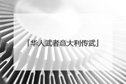 华人武者意大利传武