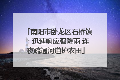 南阳市卧龙区石桥镇：迅速响应强降雨 连夜疏通河道护农田