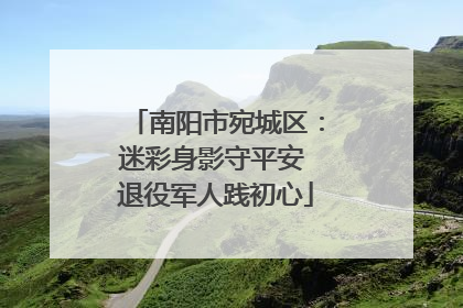 南阳市宛城区：迷彩身影守平安 退役军人践初心
