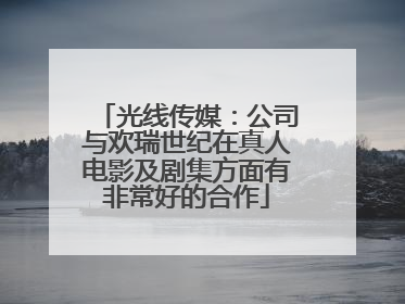 光线传媒：公司与欢瑞世纪在真人电影及剧集方面有非常好的合作